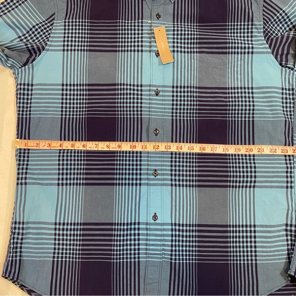 J. Crew Secret Wash Shirting Slim Button Down Plaid Shirt XXL Blue Stretch NWT - Picture 7 of 15